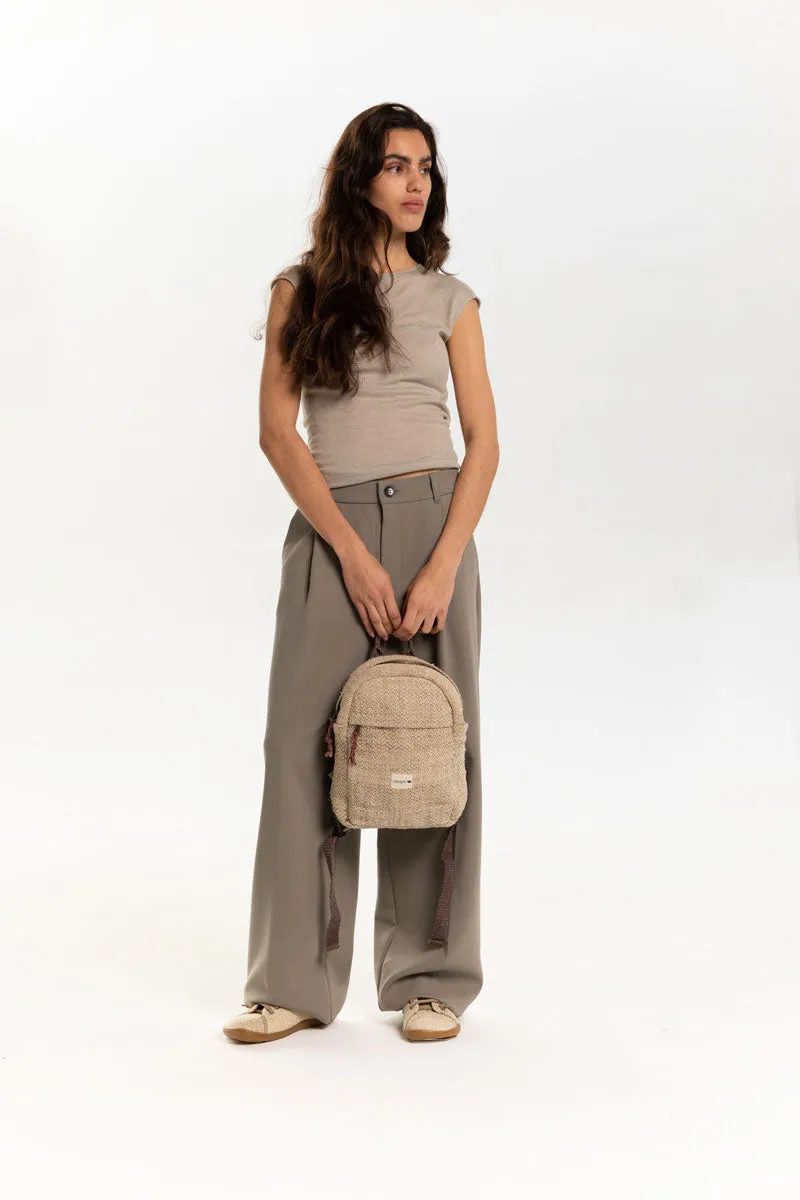 Mochila Mini Yala Natural cremallera escondida