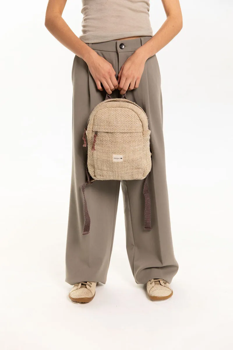 Mochila Mini Yala Natural cremallera escondida