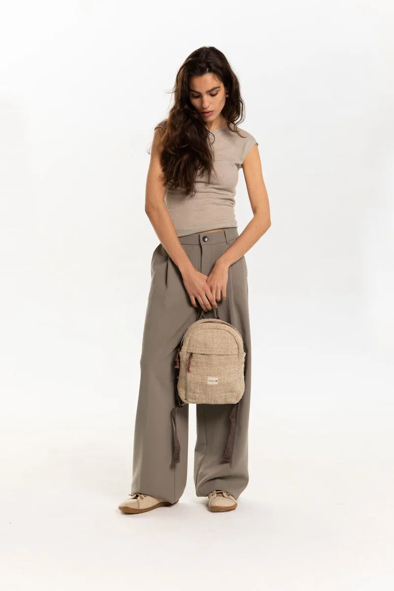 Mochila Mini Yala Natural cremallera escondida