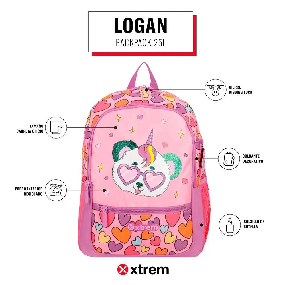Mochila Xtrem Logan 5XT Panda Rosado