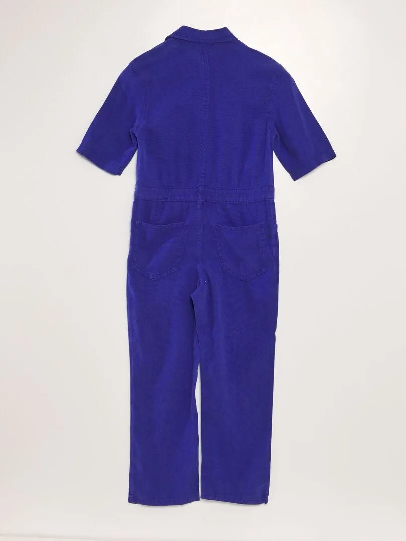 MONO RECTO DE MANGA CORTA   UNISEX  AZUL