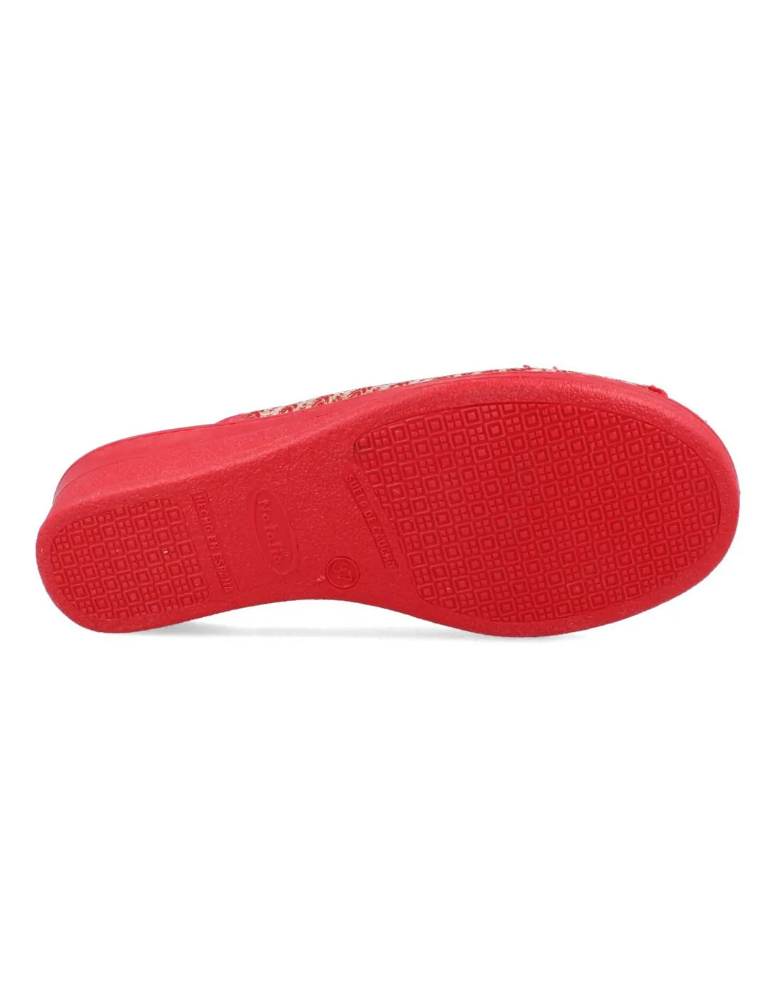 NATALIA  ZAPATILLAS MUJER CUñA ESPIGA ROJO