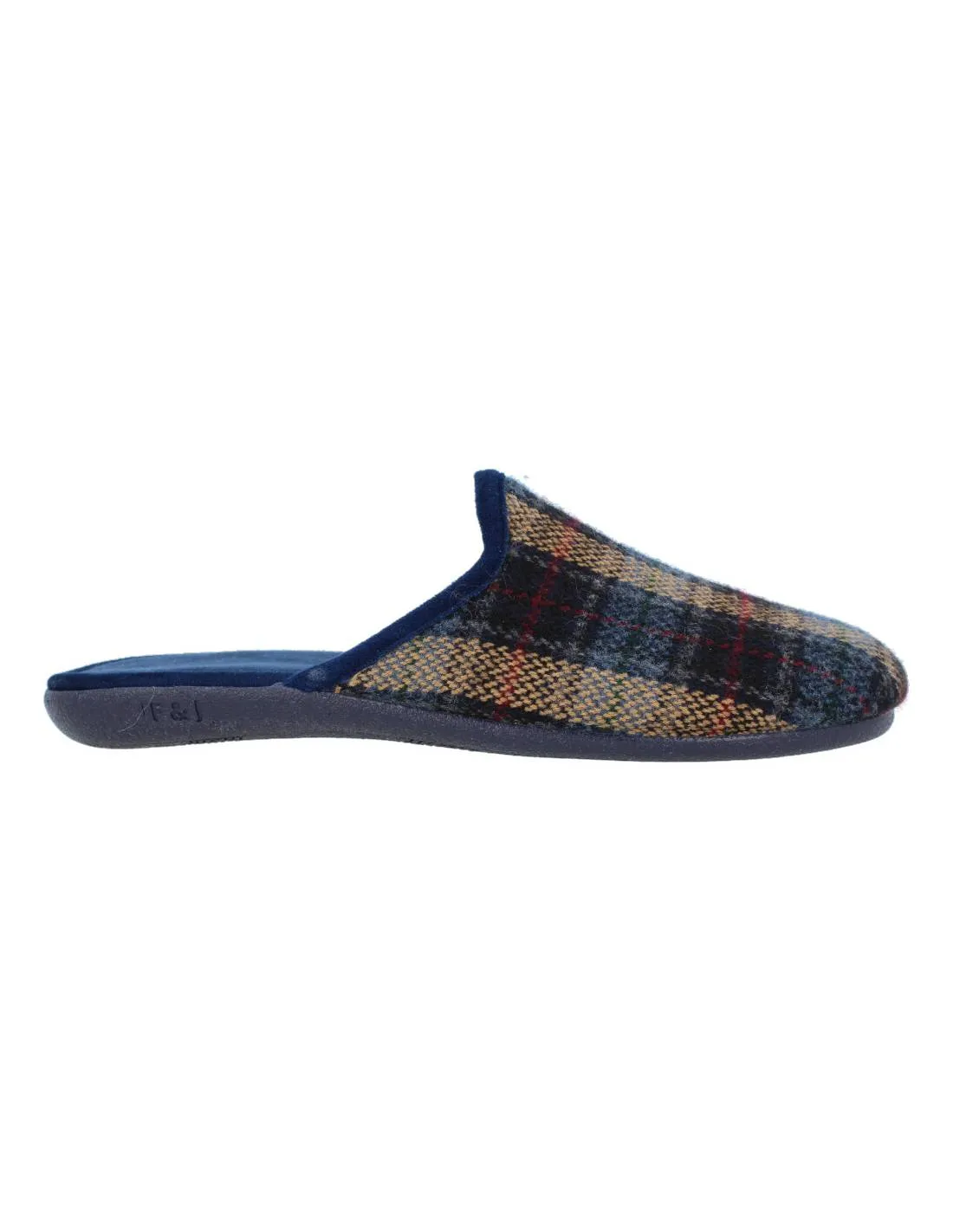 NEVADA  ZAPATILLAS CASA HOMBRE BOSTON CUADROS MARINO