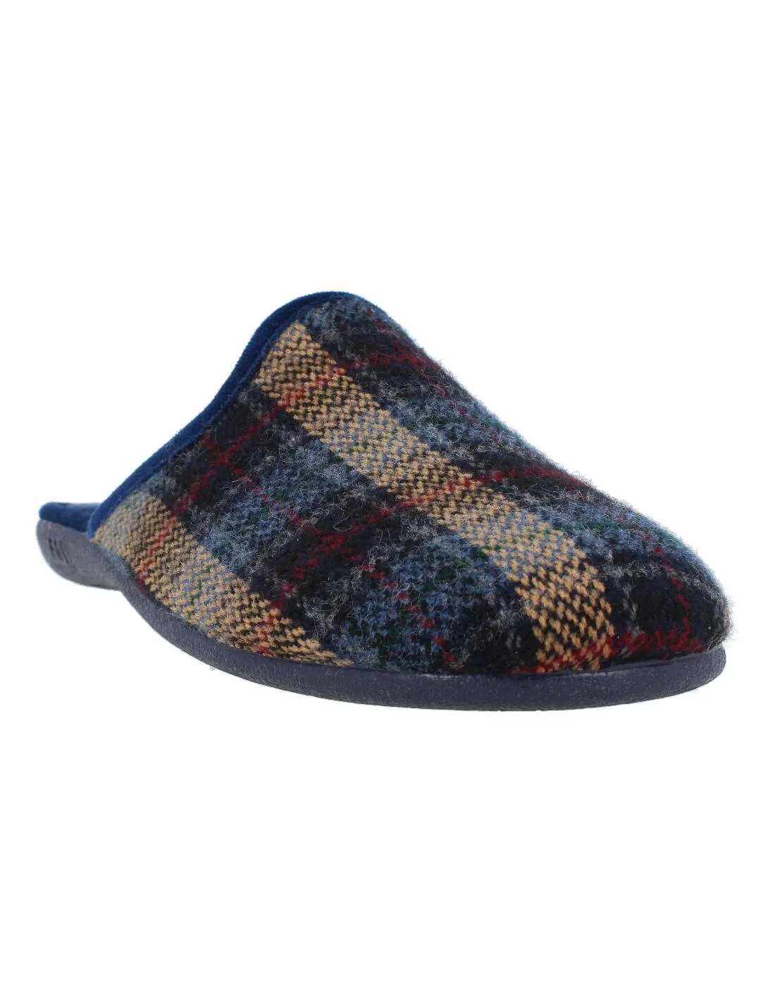 NEVADA  ZAPATILLAS CASA HOMBRE BOSTON CUADROS MARINO
