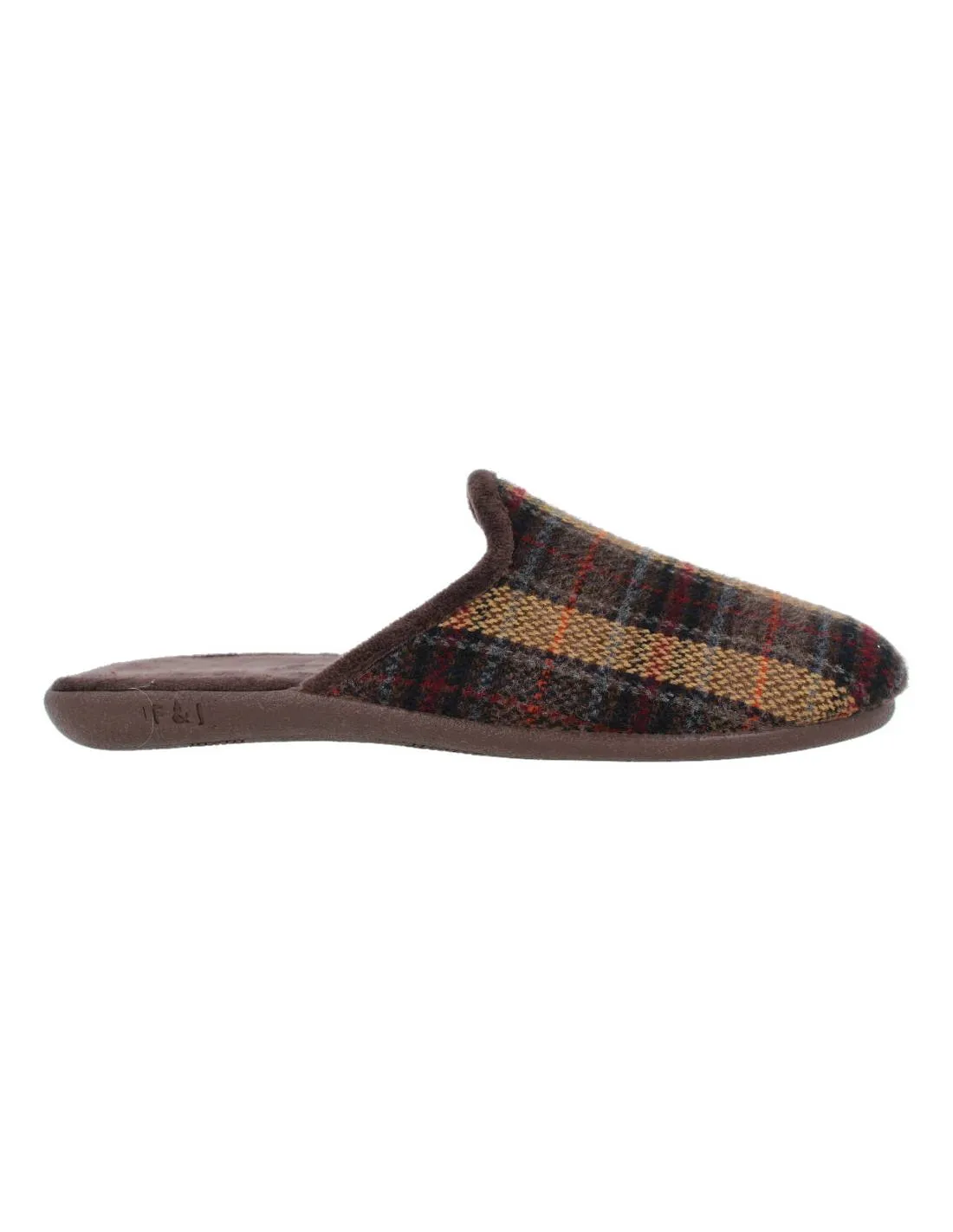 NEVADA  ZAPATILLAS CASA HOMBRE BOSTON CUADROS MARRóN