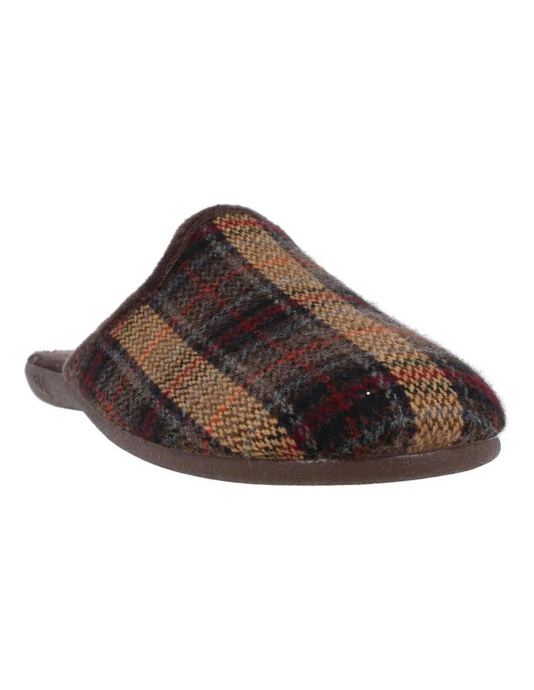 NEVADA  ZAPATILLAS CASA HOMBRE BOSTON CUADROS MARRóN