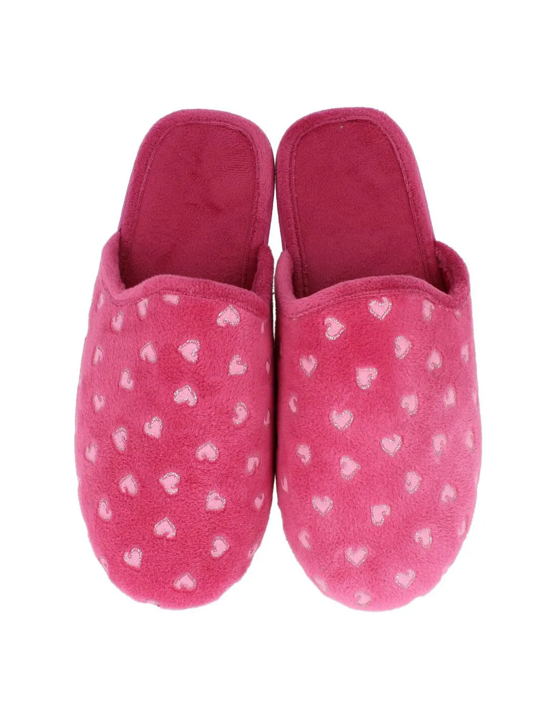 NEVADA  ZAPATILLAS CASA MUJER CORAZONES FUCSIA