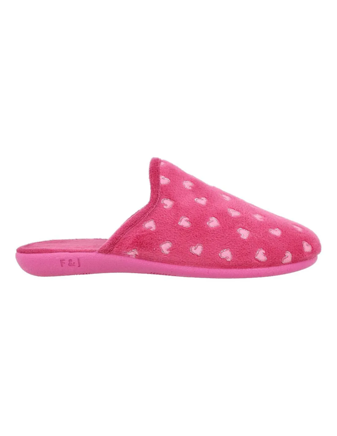 NEVADA  ZAPATILLAS CASA MUJER CORAZONES FUCSIA