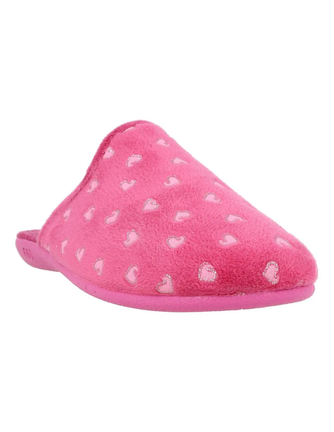 NEVADA  ZAPATILLAS CASA MUJER CORAZONES FUCSIA