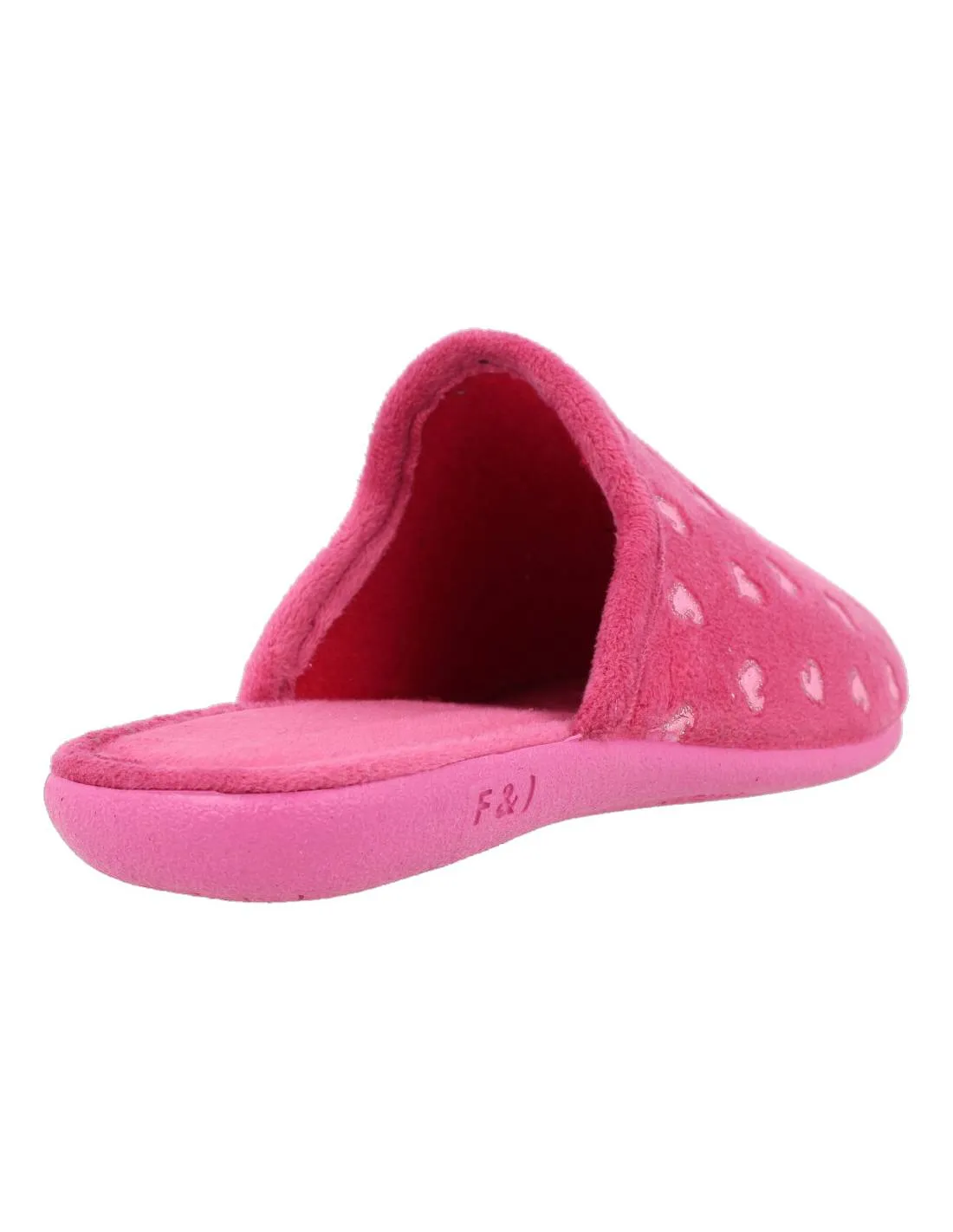 NEVADA  ZAPATILLAS CASA MUJER CORAZONES FUCSIA