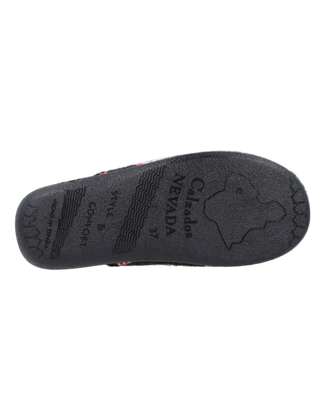 NEVADA  ZAPATILLAS CASA MUJER CORAZONES NEGRO