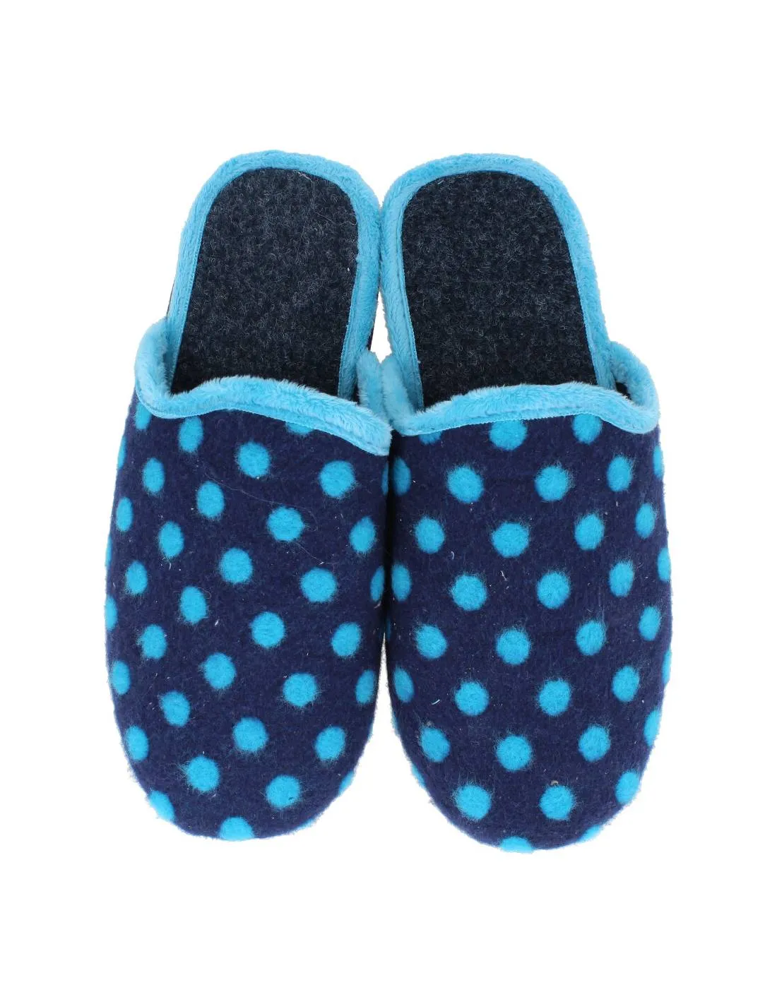 NEVADA  ZAPATILLAS CASA MUJER NORDIC LUNARES MARINO