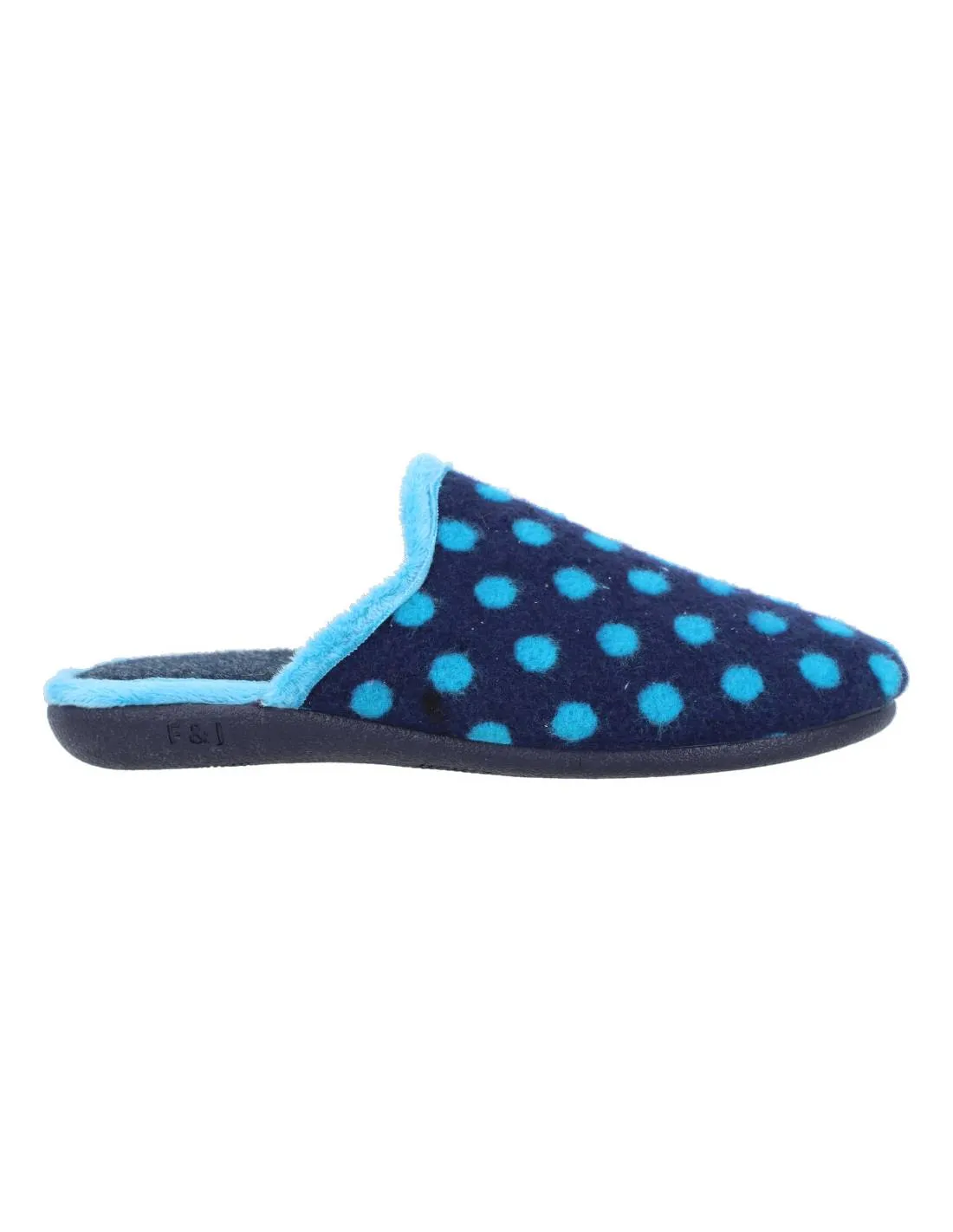 NEVADA  ZAPATILLAS CASA MUJER NORDIC LUNARES MARINO