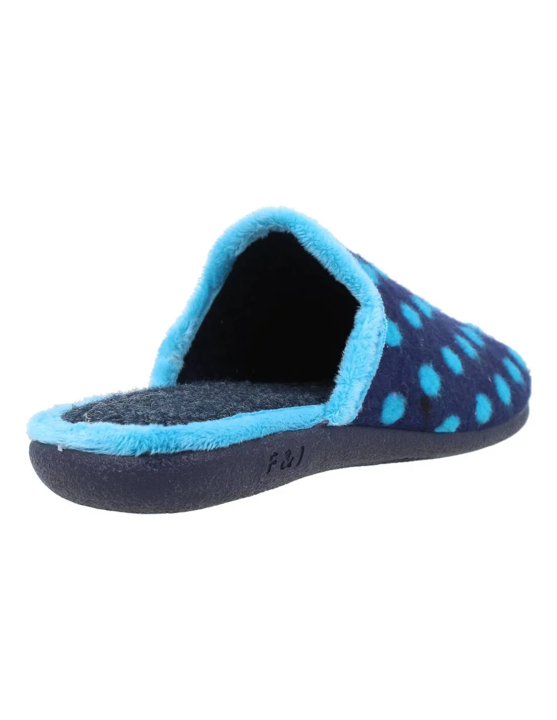 NEVADA  ZAPATILLAS CASA MUJER NORDIC LUNARES MARINO