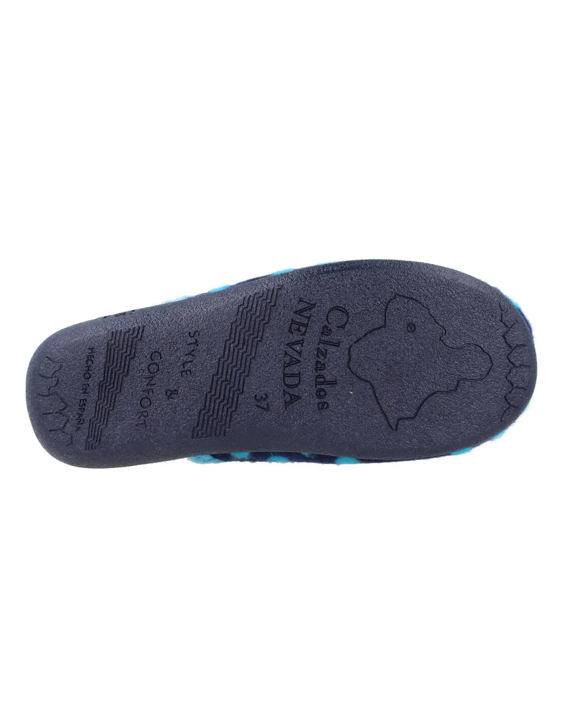NEVADA  ZAPATILLAS CASA MUJER NORDIC LUNARES MARINO