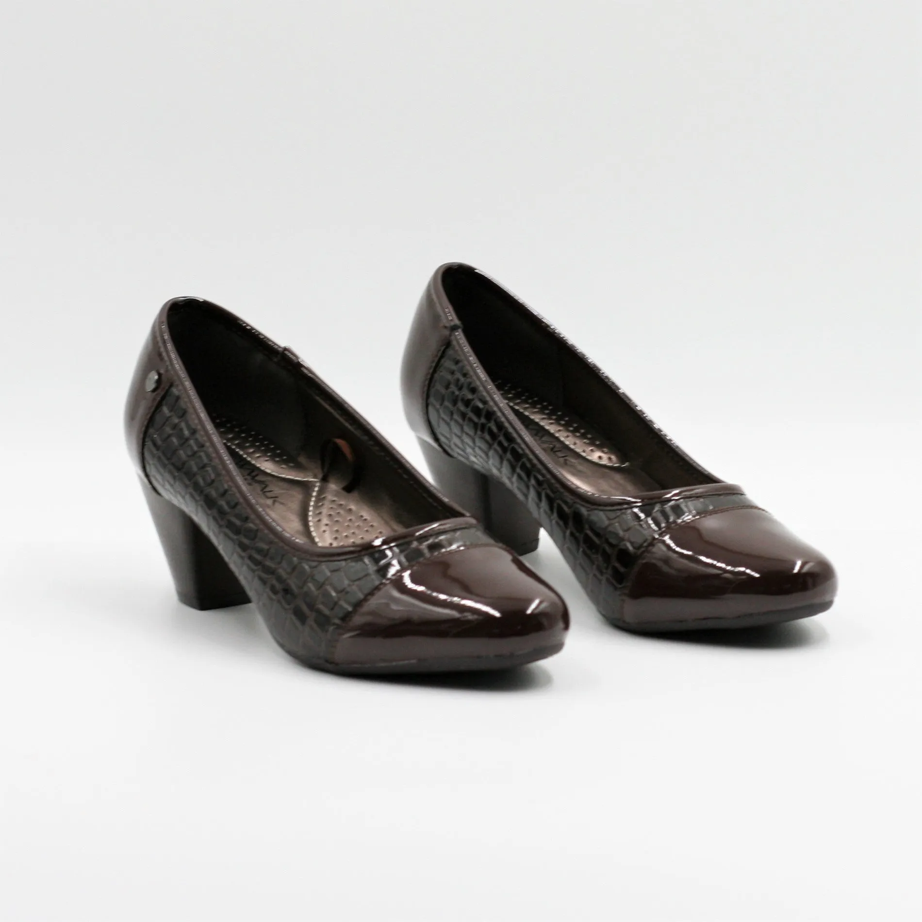 New Walk Zapatos Vestir C/Tacón Medio Café Mujer