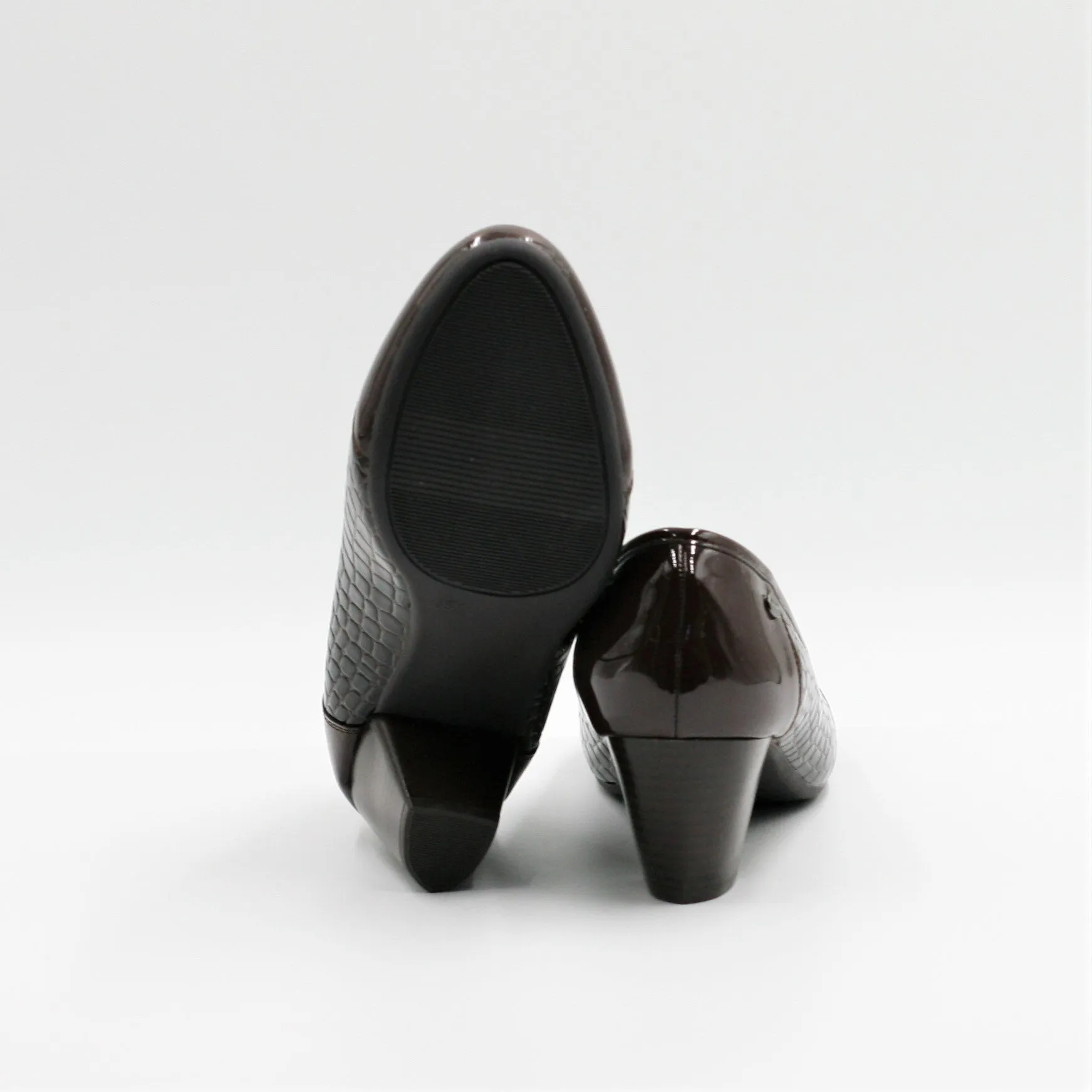 New Walk Zapatos Vestir C/Tacón Medio Café Mujer