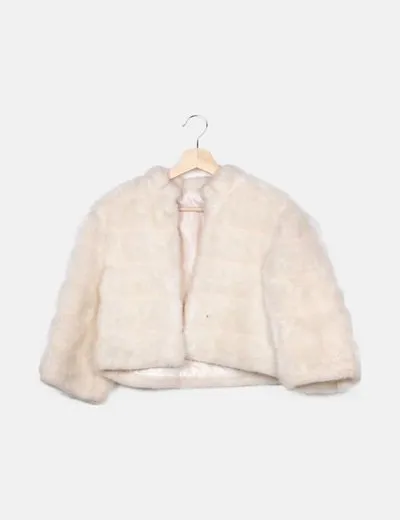 NoName Abrigo beige texturizado
