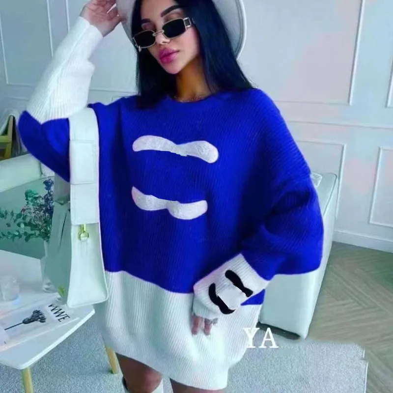 Nuevo Suéter de lana para mujer, suéter de punto suelto informal, Mini Vestido corto, abrigo cálido