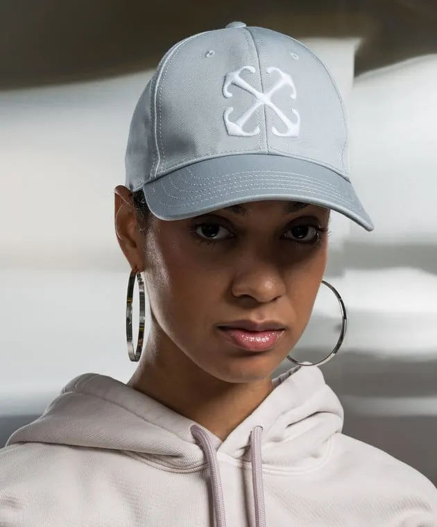OFFWHITE GRAY CAP WITH MONOGRAM LOGO