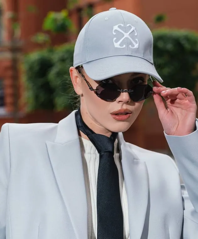 OFFWHITE GRAY CAP WITH MONOGRAM LOGO