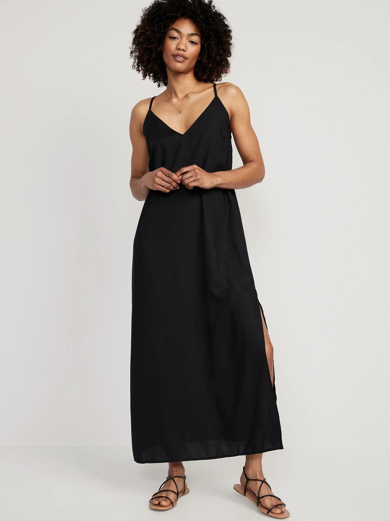OLD NAVY Vestido Old Navy Slip Maxi Cordones Atrás Mujer