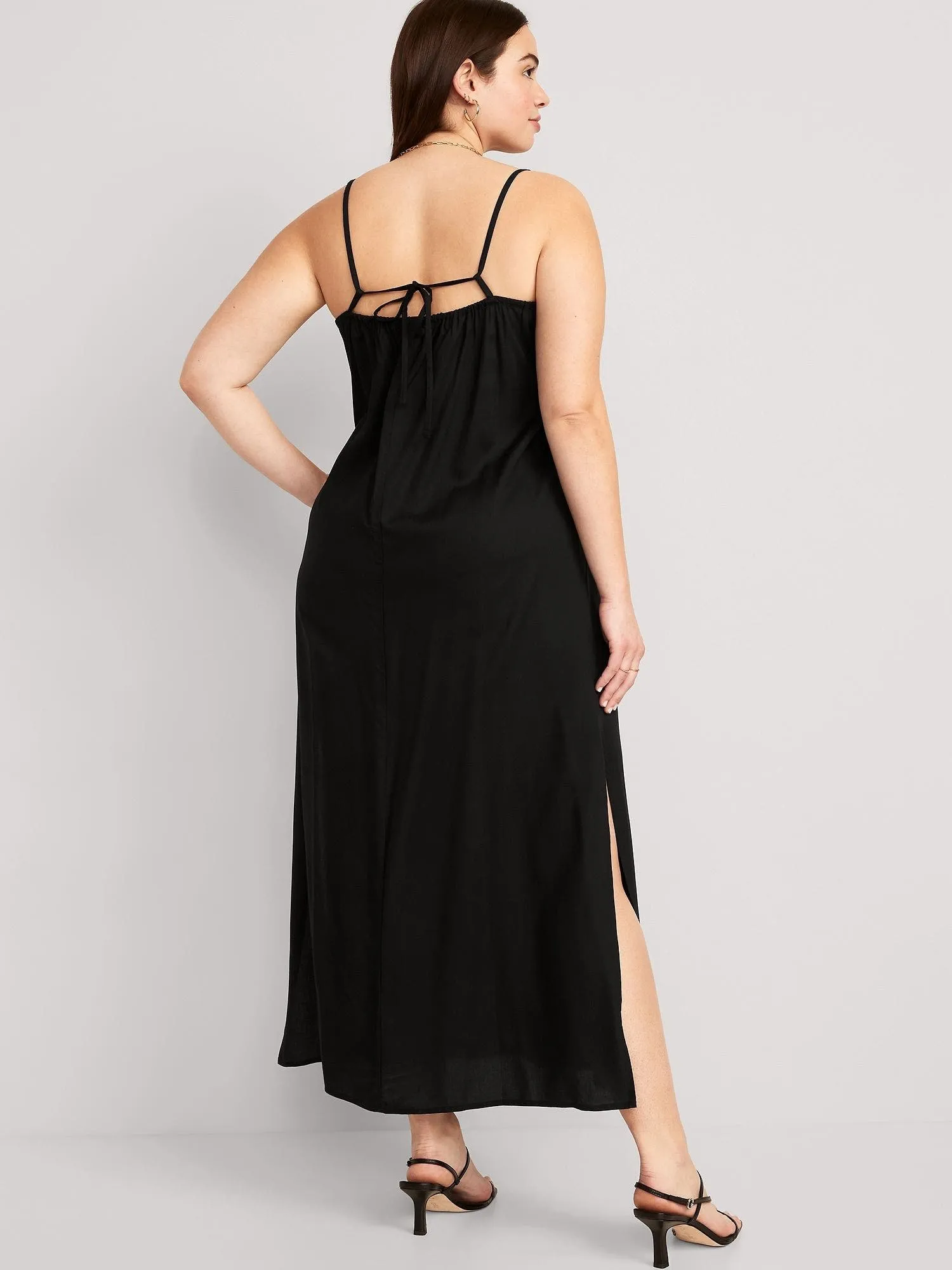 OLD NAVY Vestido Old Navy Slip Maxi Cordones Atrás Mujer
