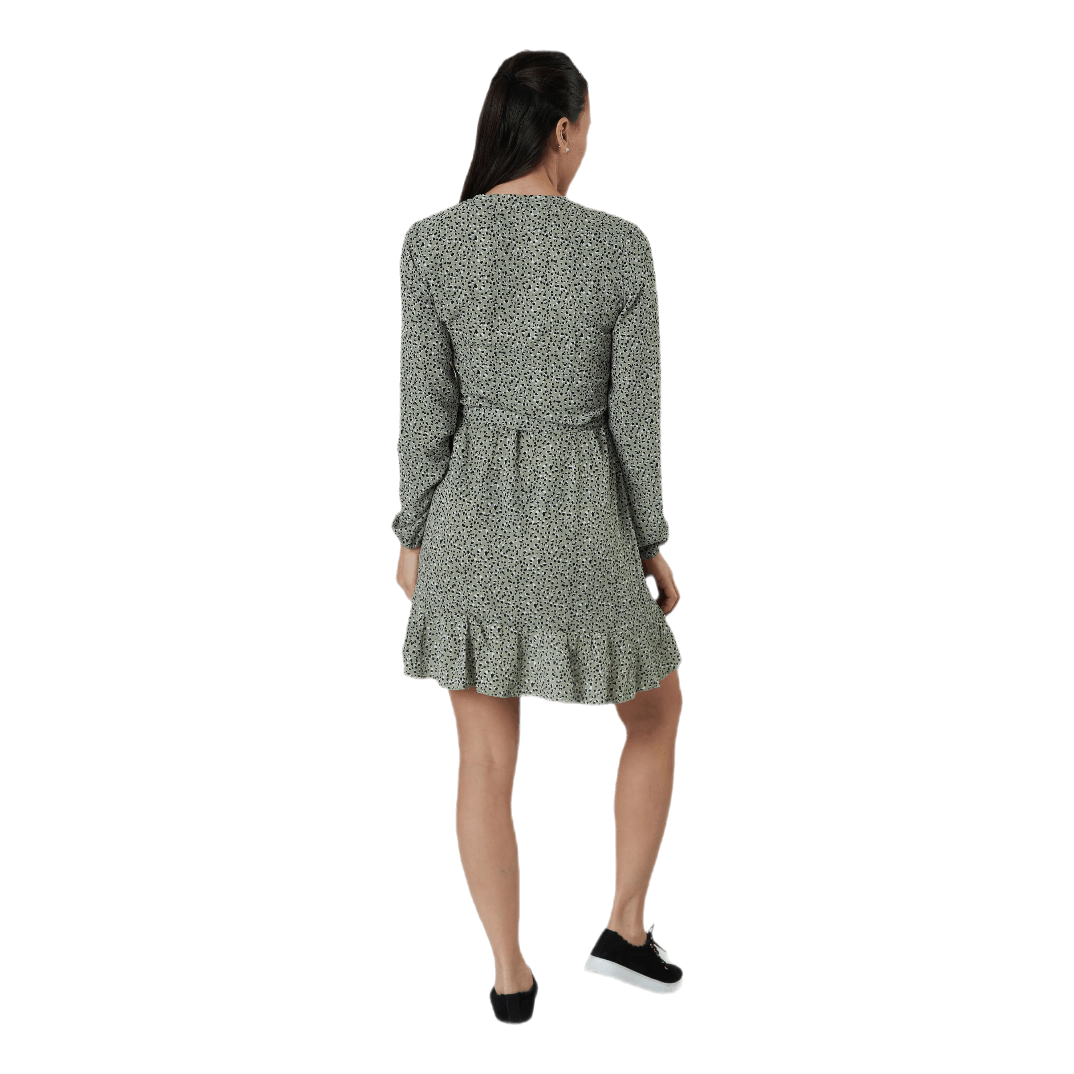 Only Carly L/S Wrap Short Dress Wvn Green