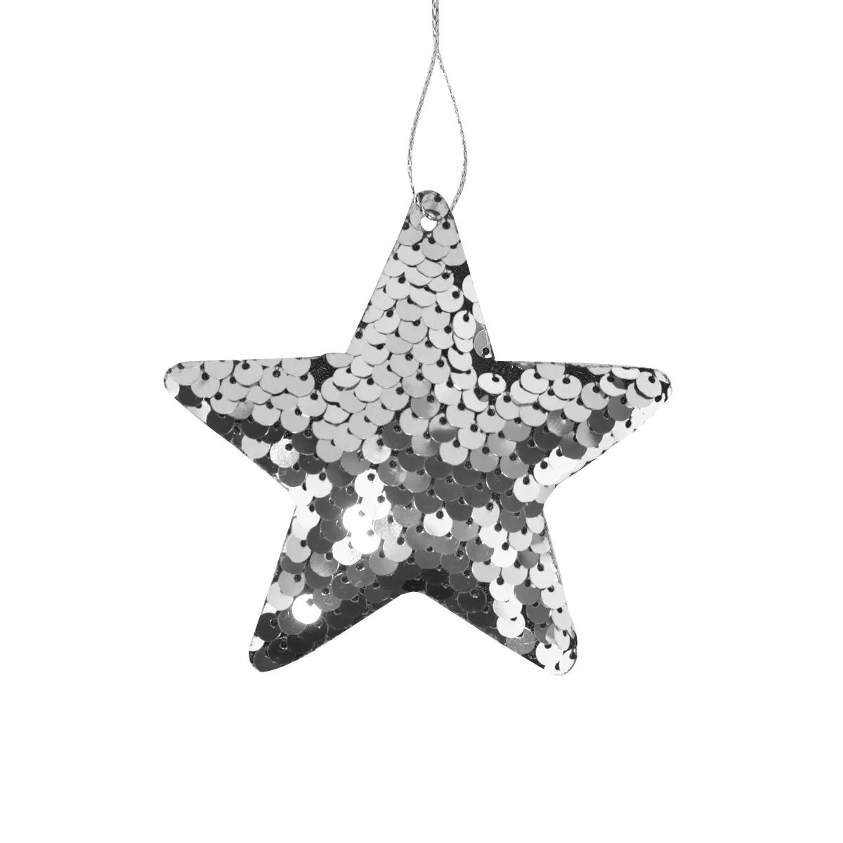 Ornamento en Forma de Estrella con Lentejuelas color Plata