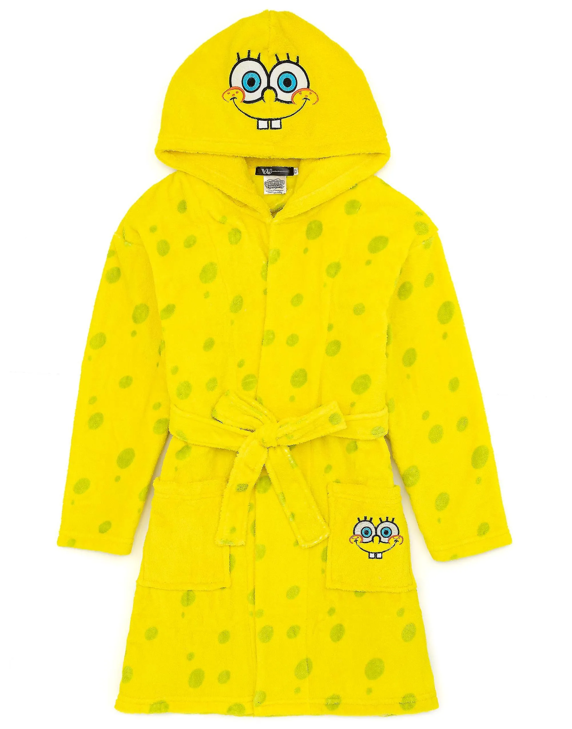 Otwoo Bob Esponja Pantalones Cuadrados Unisex Albornoz Niños Amarillo Bob Esponja Pantalones Cuadrados Capucha Cara Novelty