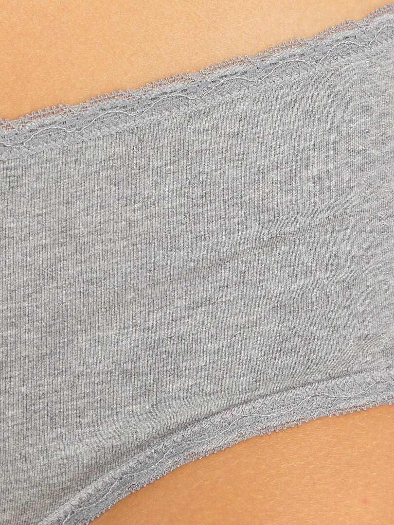PACK DE 3 CULOTTES DE ALGODóN CON ACABADO DE ENCAJE  BLANCO