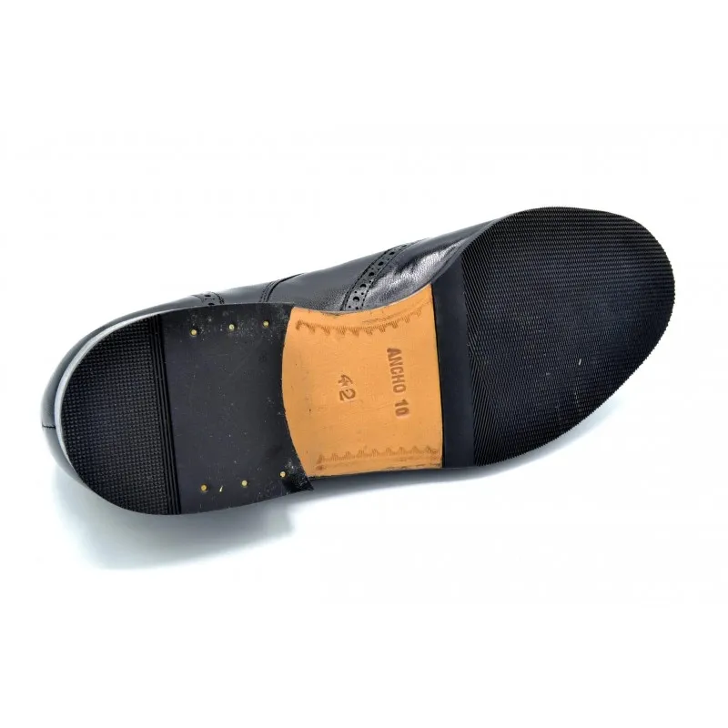PACO CANTOS 187 NEGRO  ZAPATO DE VESTIR CON SUELA DE CUERO