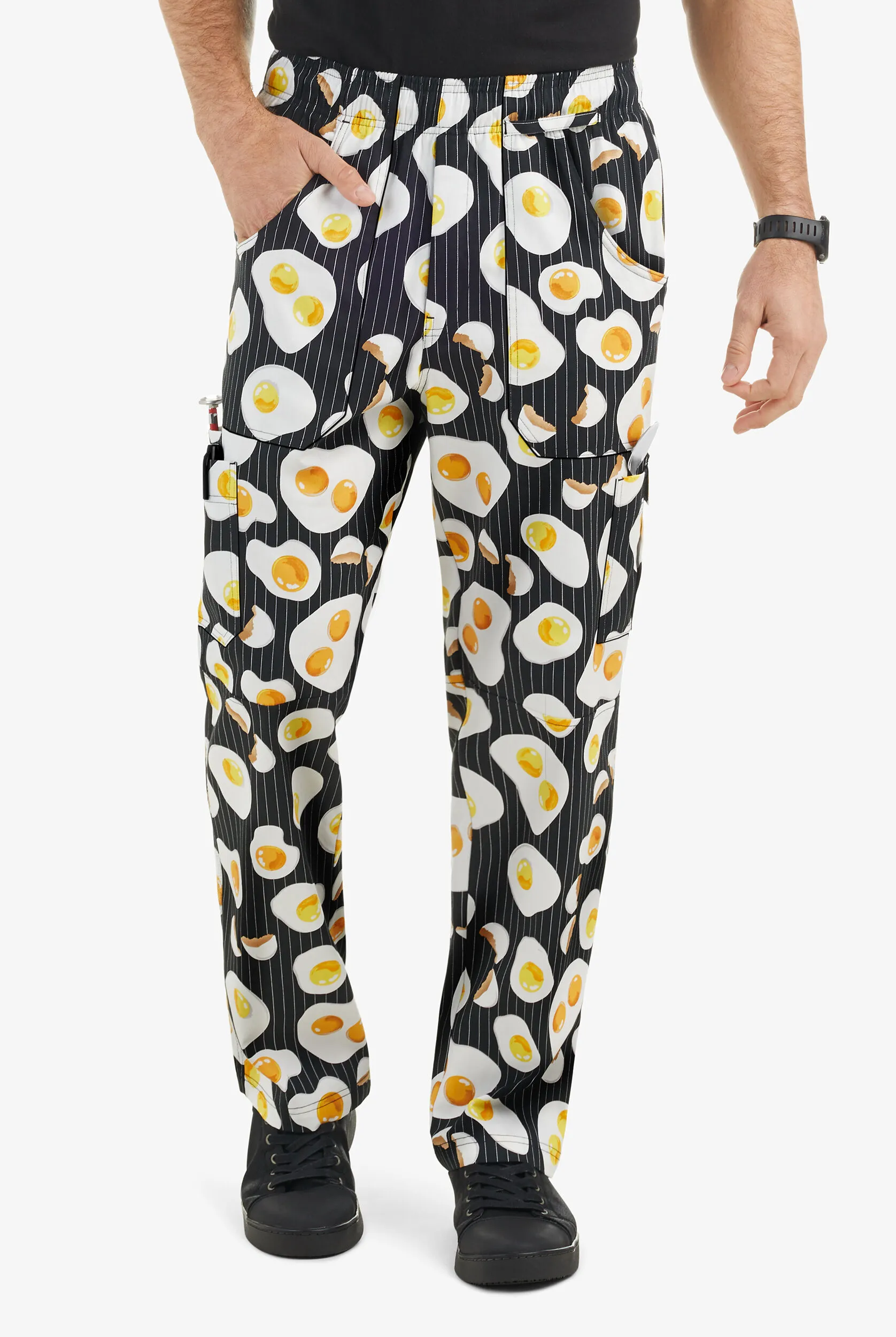 Pantalón estampado de gastronomía UA CHEF™ Eggspected con 7 bolsillos para hombre