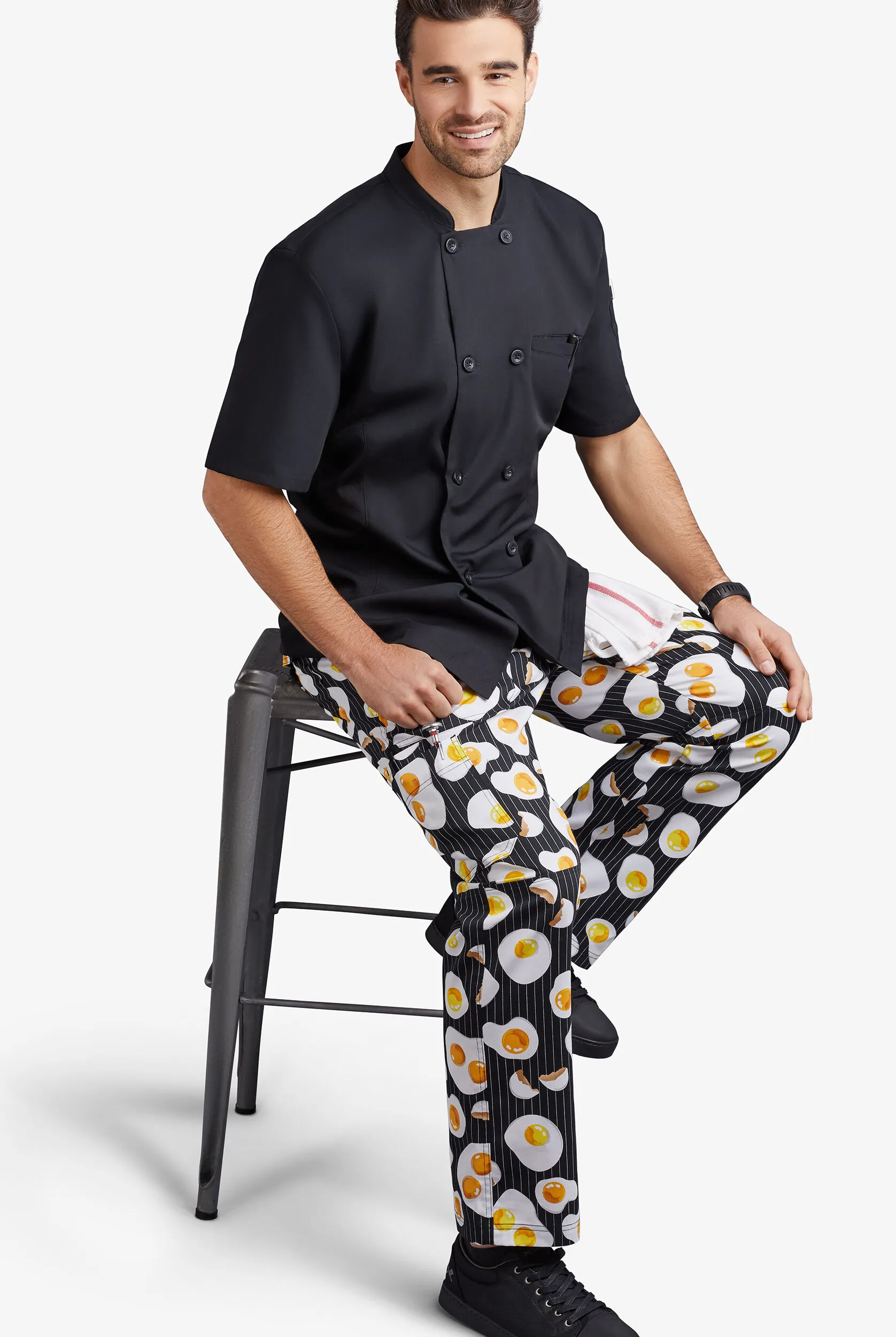 Pantalón estampado de gastronomía UA CHEF™ Eggspected con 7 bolsillos para hombre