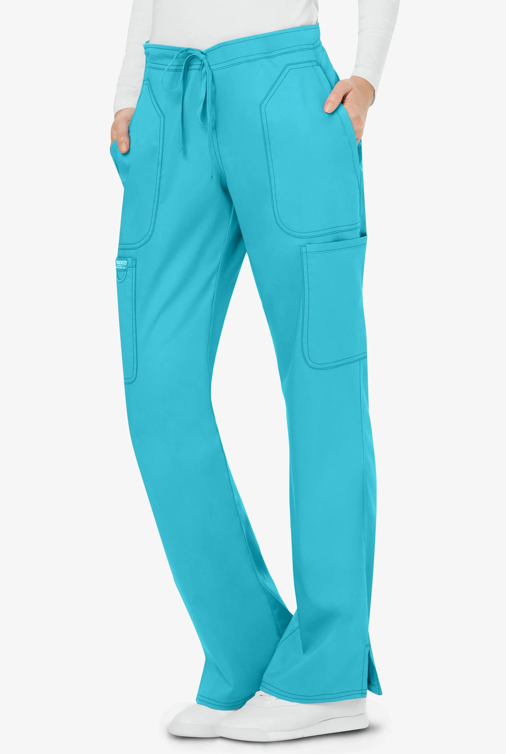 Pantalón médico Cherokee Workwear Revolution tall estilo cargo con cordón y 5 bolsillos ajustable para muje