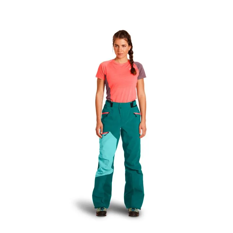 Pantalones Hardshell para mujer Ortovox Pantalones Westalpen 3l (Pacific Green)