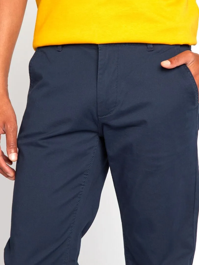PANTALóN CHINO DE ALGODóN ELáSTICO L34  AZUL