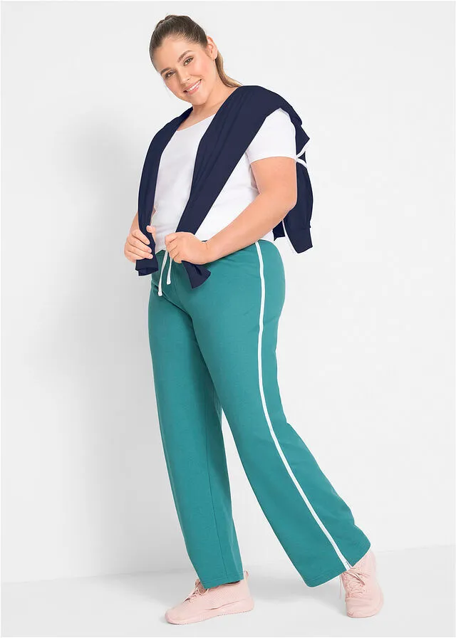 PANTALóN DE CHáNDAL DE ALGODóN DE CORTE RECTO (2 PARES) NEGROTURQUESA COBALTO MATE
