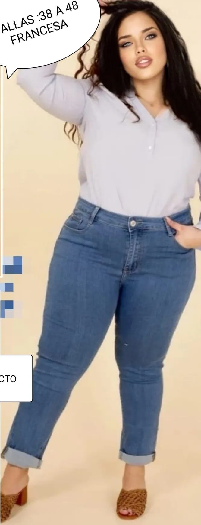 Pantalón Vaquero Recto Mujer Talla Grande