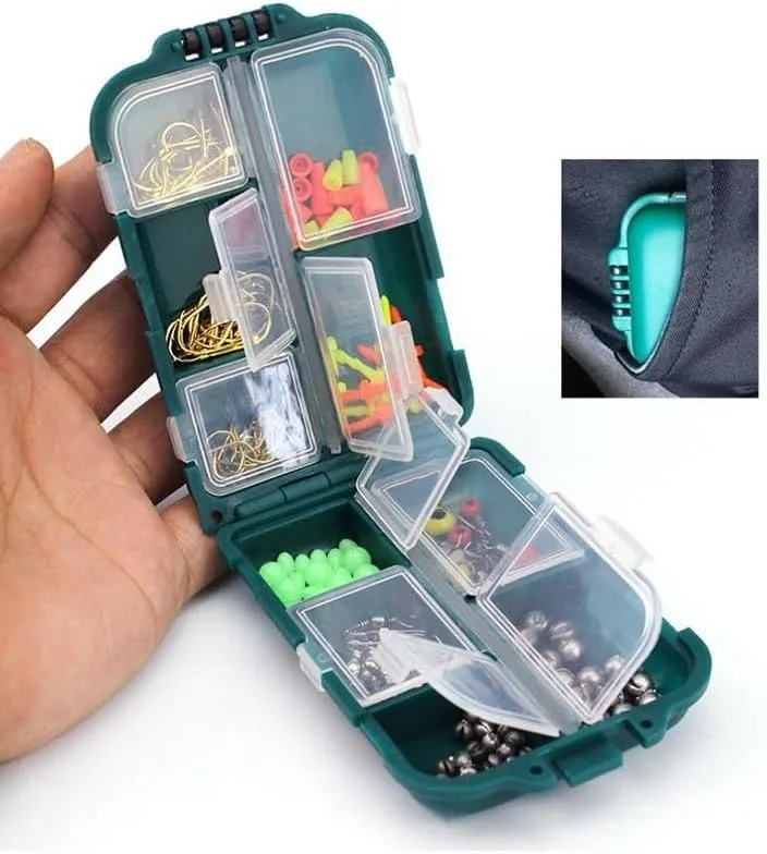 Paquete de accesorios de pesca de 157 piezas con caja de aparejos que ahorra espacio para un fácil transporte
