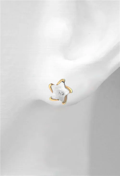 PENDIENTES DE ORO AMARILLO 18 KTES, NáCAR Y DIAMANTES. 005_11207901