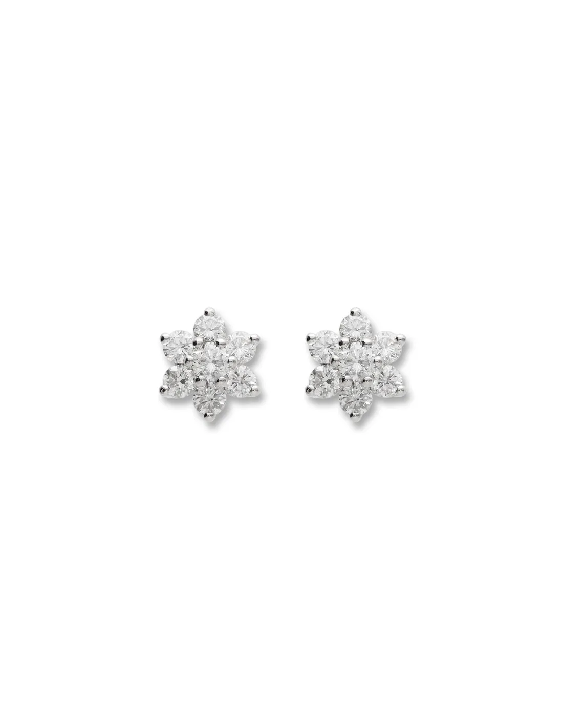 Pendientes Oro Blanco Y Diamantes