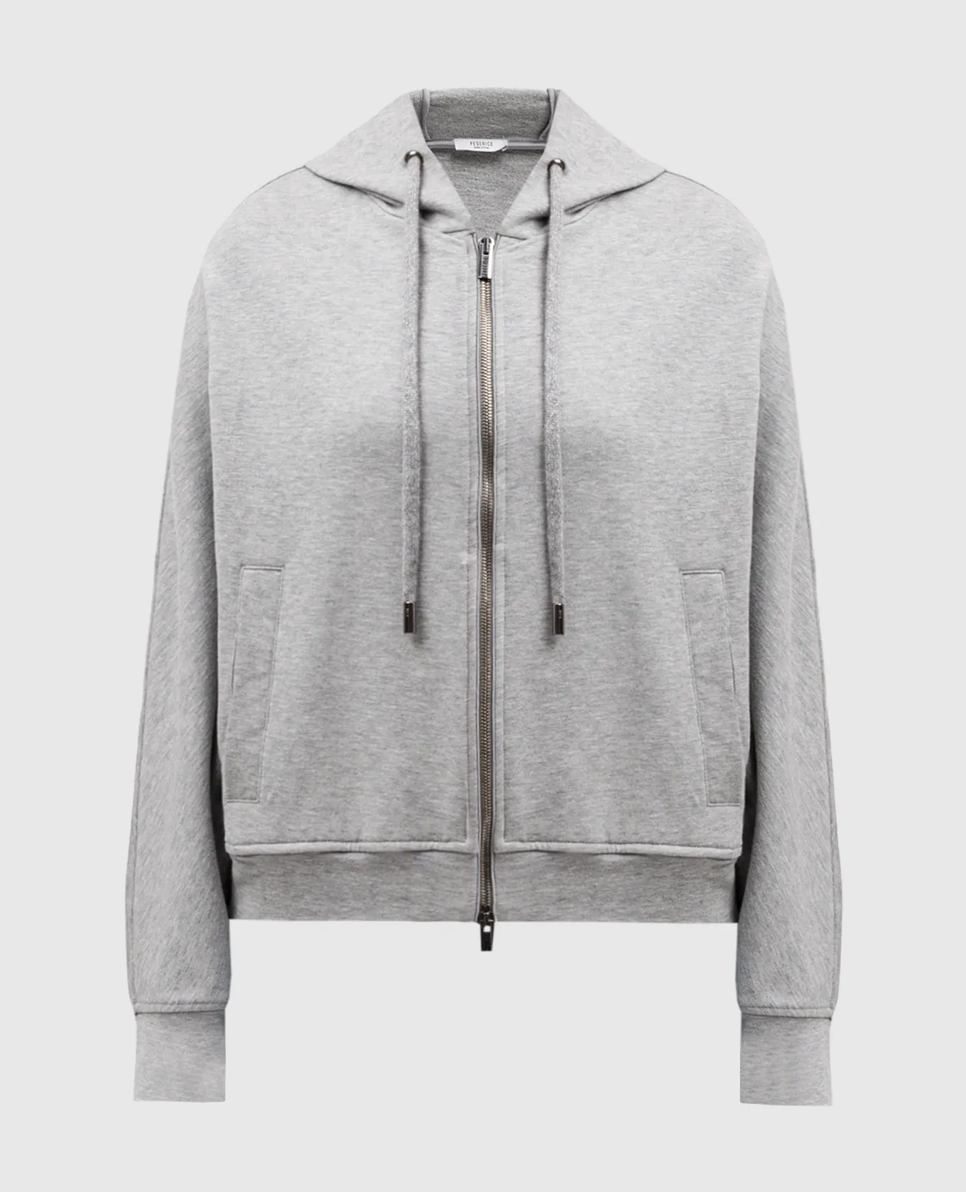 Peserico Gray sports jacket with monil chain logo embroidery