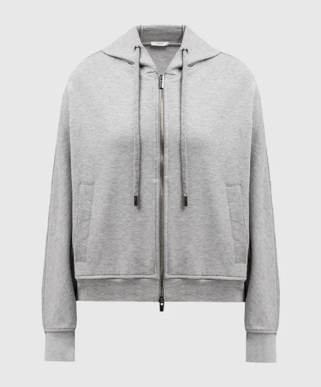 Peserico Gray sports jacket with monil chain logo embroidery