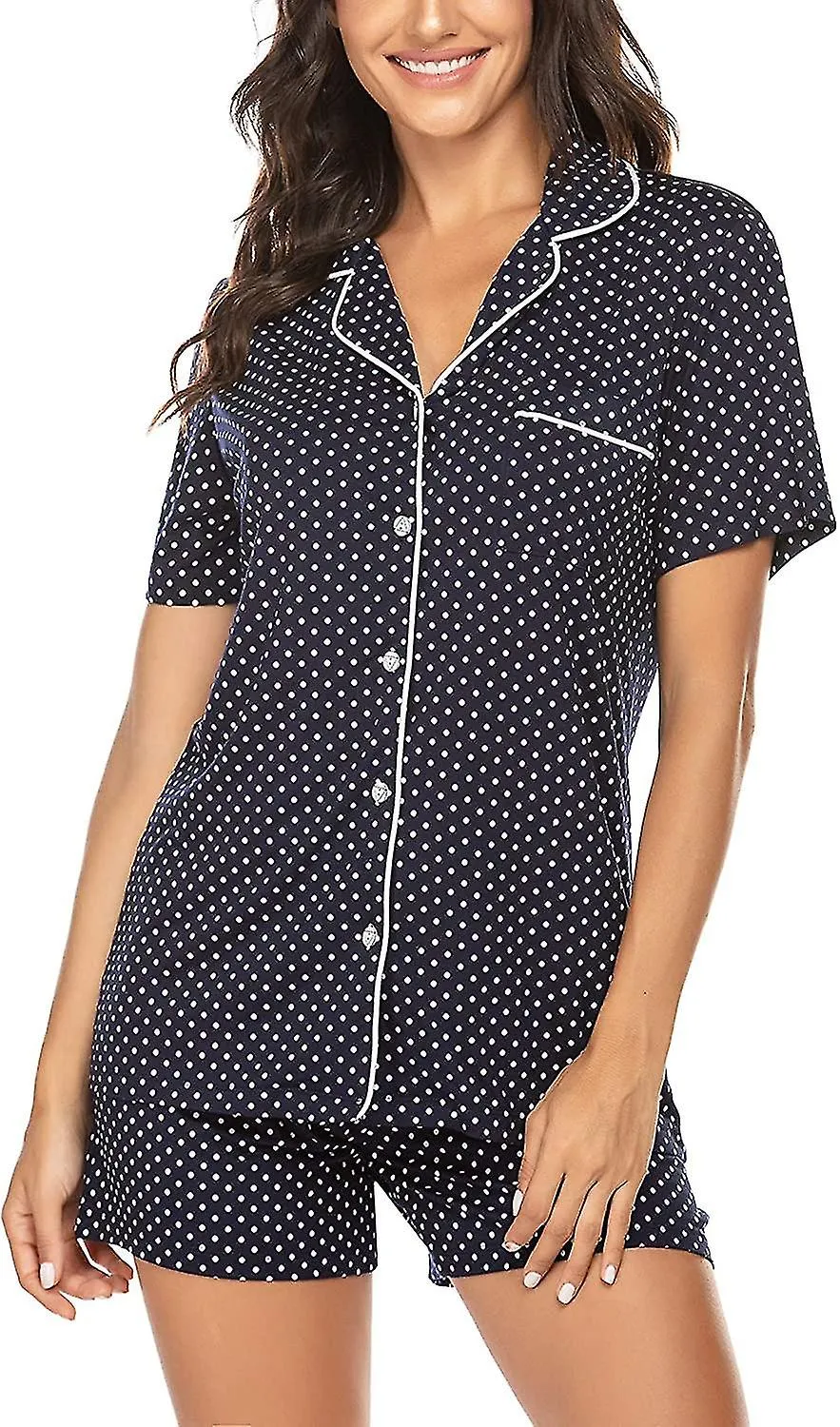 PIJAMAS SET SHORT SLEEVE SLEEPWEAR WOMENS BUTTON DOWN WEAR SOFT PJ LOUN SETSXXLAR