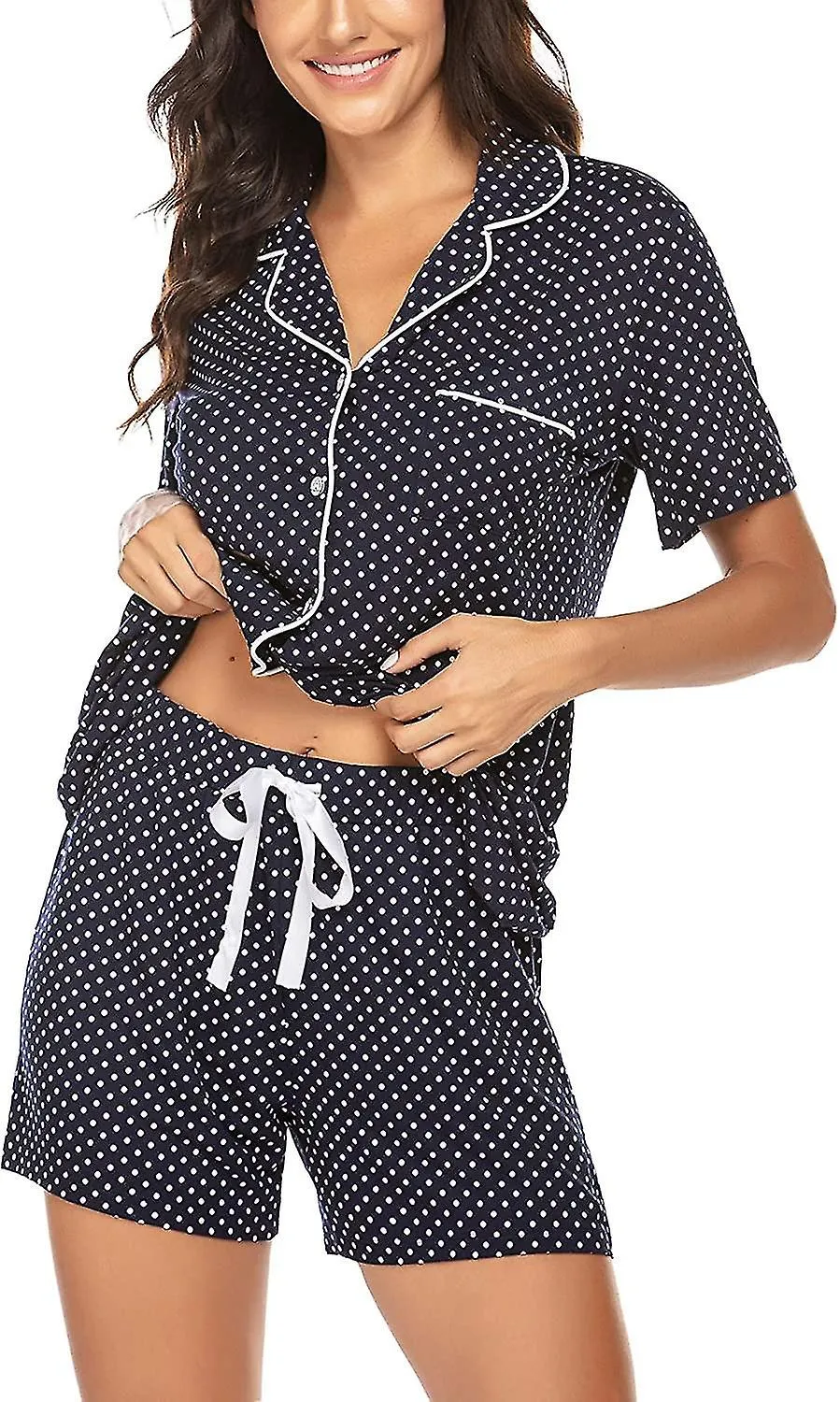 PIJAMAS SET SHORT SLEEVE SLEEPWEAR WOMENS BUTTON DOWN WEAR SOFT PJ LOUN SETSXXLAR