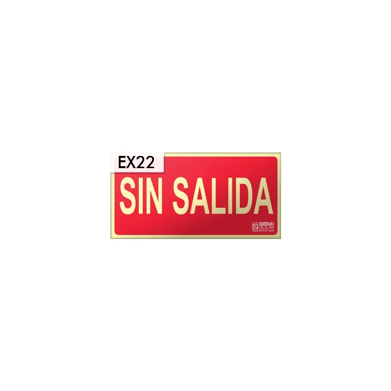 Placa señalización "sin salida"