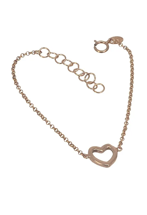 PULSERA DE PLATA CHAPADA SILUETA CORAZóN 266_04424141