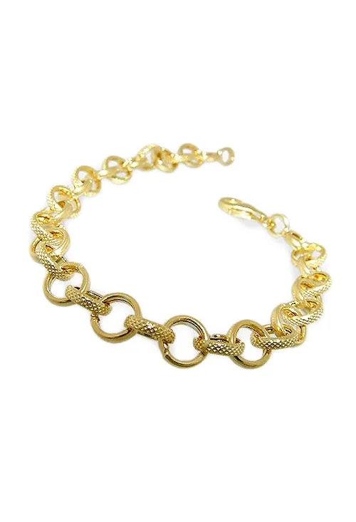 PULSERA PLATA CHAPADA ESLABONES ROLO 200_E58503AM