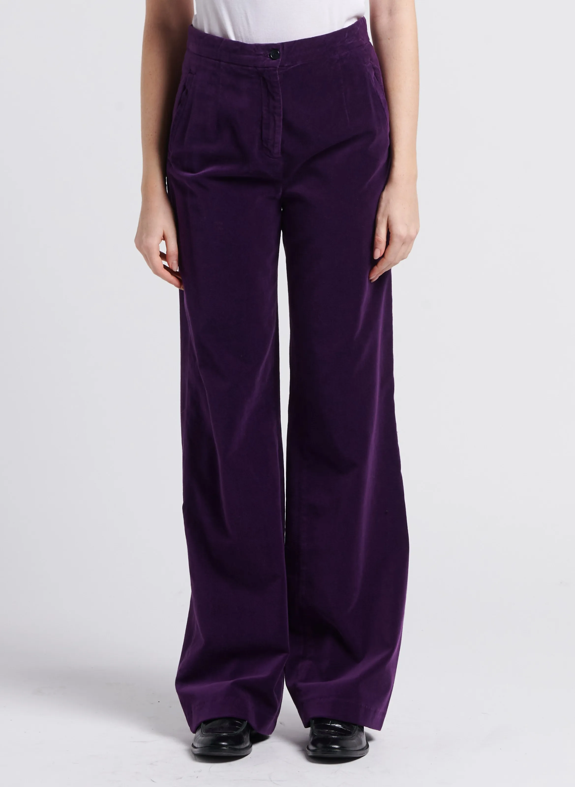 RIGA  PANTALóN ANCHO DE ALGODóN EN VIOLETA